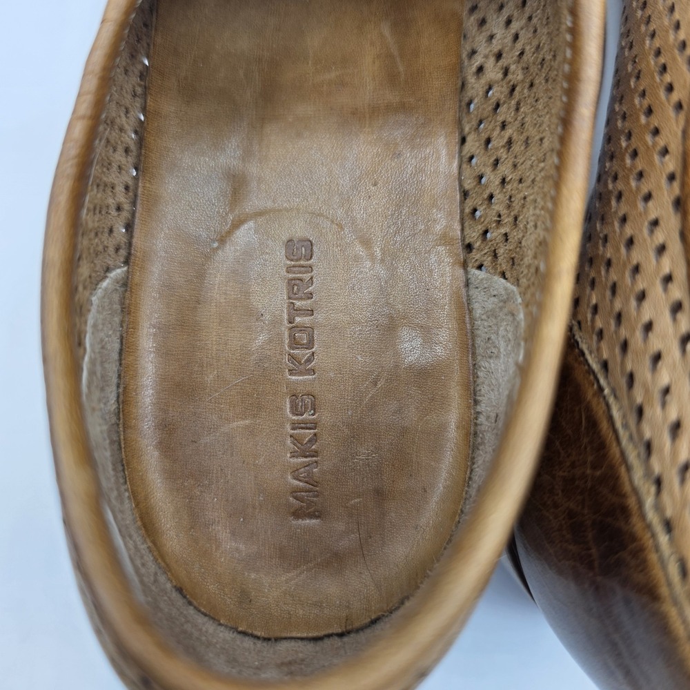 Makis Kotris Shoes‎ Womens 41 Brown Leather Platform Loafer Slip On Greece - Picture 12 of 14